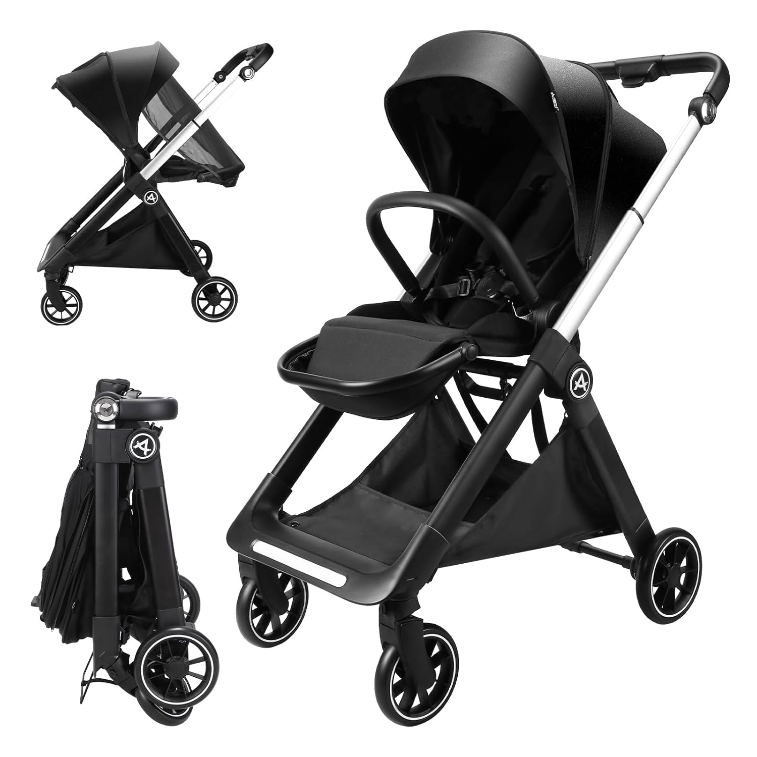 Read more about the article Reversible Baby Stroller, Foldable Toddler Stroller with Reversible Stroller Seat & Adjustable Backrest, High Landscape Infant Stroller with Spacious Seat for Family Outings