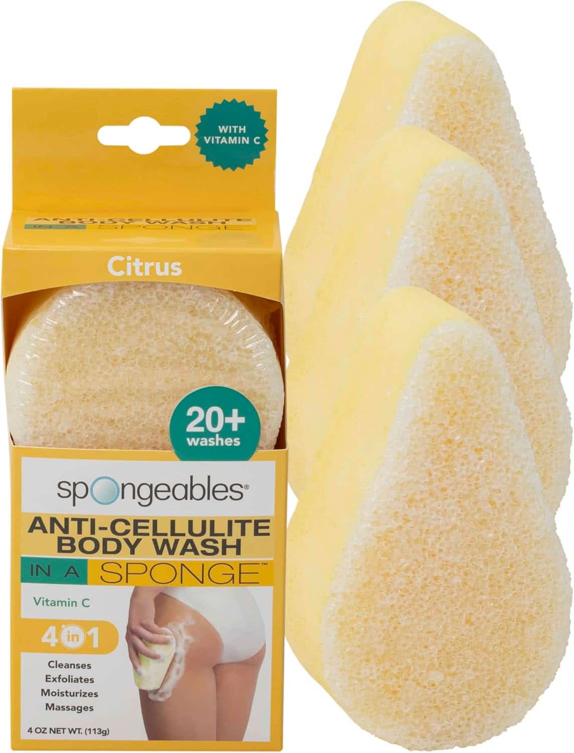 Read more about the article Spongeables Anti Cellulite Body Wash in a 20+ Wash Sponge, Citrus, 3 Count