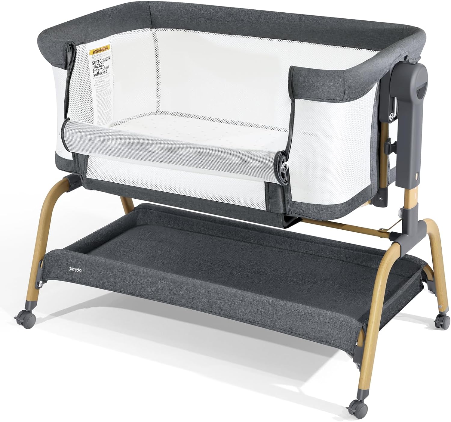 Read more about the article 3 in 1 Baby Bassinet, Bedside Bassinet for Baby, Rocking Bassinet with Comfy Mattress and Wheels, 6 Height Adjustable Easy Folding Portable Bedside Crib for Newborn