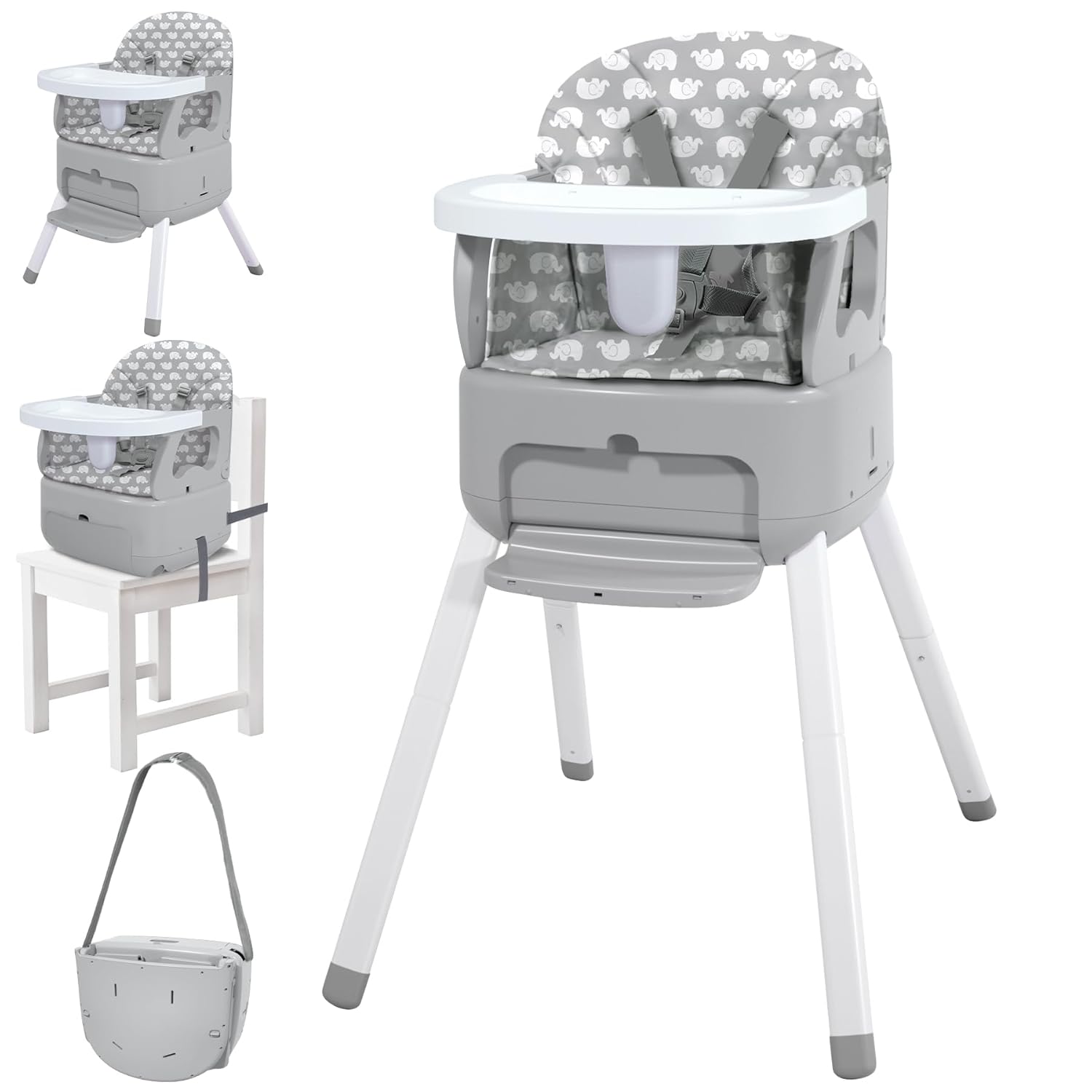 You are currently viewing 4 in 1 Portable Baby Highchair Convertible Highchair for Babies and Toddlers – Foldable Carry Small Box, High Chair, Infant Booster Seat, Dining Chair, Easy to Carry and Store (Grey)