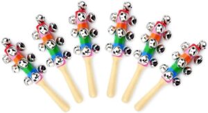 Read more about the article 6Pcs Wooden Jingle Hand Bells,Rainbow Handle Wooden Bells Jingle Stick Shaker Rattle Baby Kids Children Musical Toys