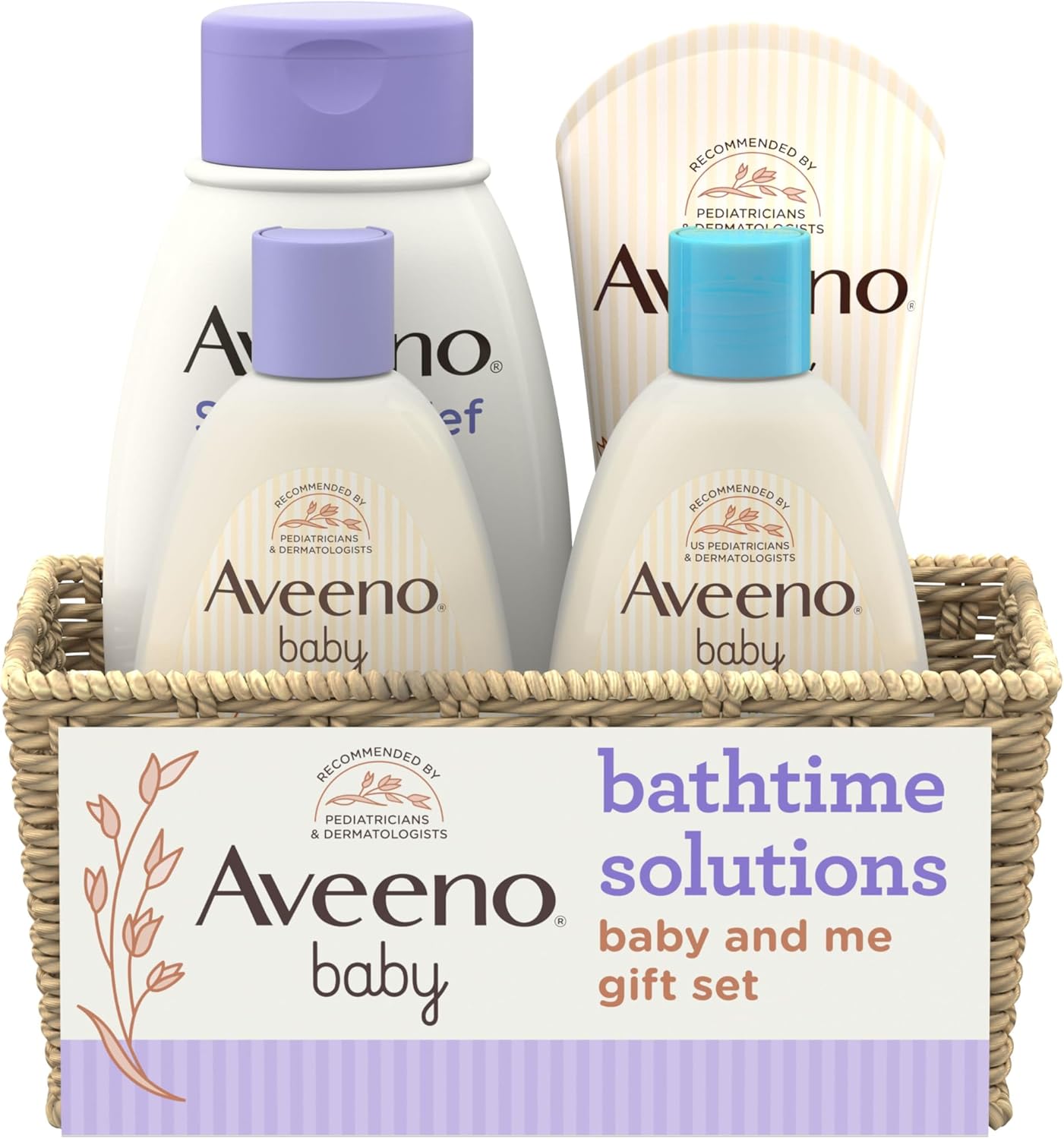 Read more about the article Aveeno Baby Bathtime Solutions Baby & Me Gift Set with Baby Wash & Shampoo, Calming Baby Bath, Baby Daily Moisturizing Lotion & Stress Relief Body Wash for Mom, Oatmeal, 4 Items