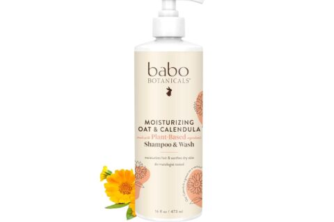 Babo Botanicals Moisturizing Oat & Calendula 2-in-1 Shampoo & Wash - For Dry or Sensitive Skin - For all ages - Lightly Scented - Vegan - Various Sizes