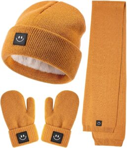 Read more about the article Baby Beanie Mittens Scarf Set,Toddler Kids Winter Hat and Thermal Gloves Neck Warmer Set for Girls Boys