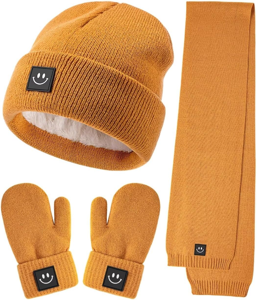 You are currently viewing Baby Beanie Mittens Scarf Set,Toddler Kids Winter Hat and Thermal Gloves Neck Warmer Set for Girls Boys