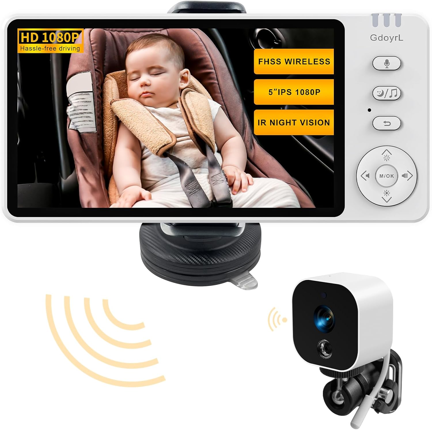 Read more about the article Baby Car Camera Backseat Wireless Baby Monitor with Camera (Max. Range 1000FT) Multifunctional HD Night Vision Wide View 5” 1080P IPS Display USB Plug&Play Car Seat Camera for Baby Rear Facing