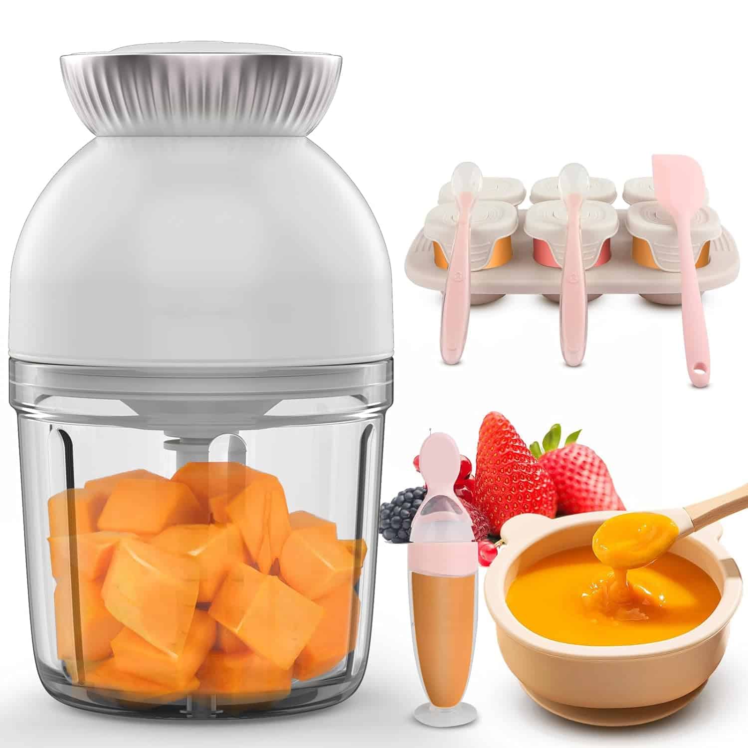 Read more about the article Baby Food Maker – 13 In 1 Baby Food Processor for Fruit Vegetable Meat – 600ML Baby Food Blender with 8 Blades – Baby Shower Gifts Set (White)