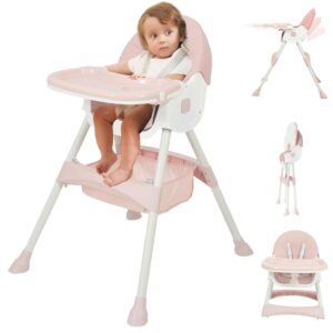 Read more about the article Baby High Chair, 6 in 1 Convertible High Chairs for Babies and Toddlers with 5-Point Safety Harness,Foldable High Chair for Space-Saving, Adjustable Dining Tray,Backrest & Height,Easy to Clean Surface