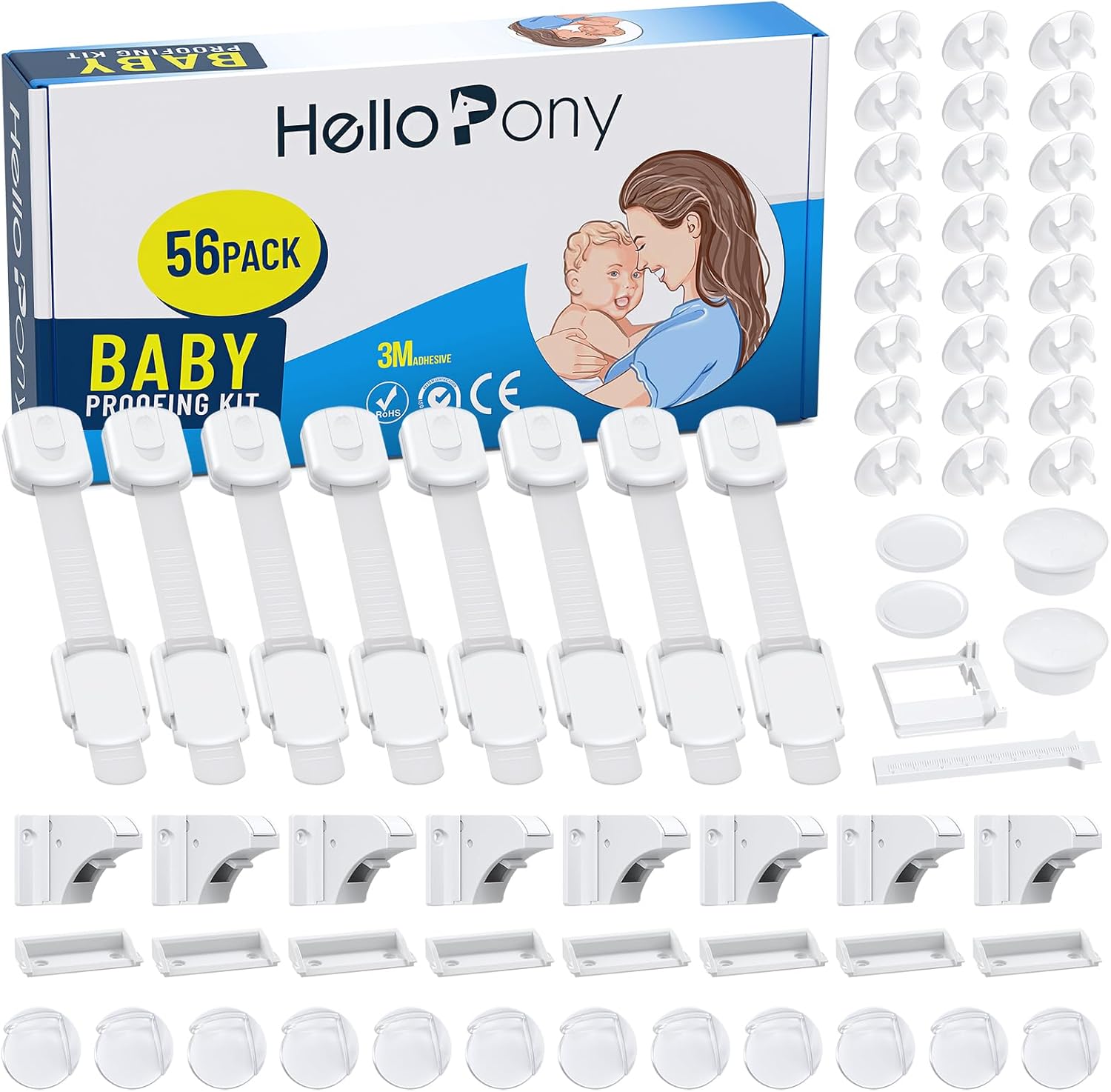 You are currently viewing Baby Proofing Kit-Magnetic Cabinet Locks 8Locks+2Keys-Adjustable Safety Latches 8Pack-Clear Corner Protector for Baby 12pack-Clear Outlet Pulg Cover 24Pack …