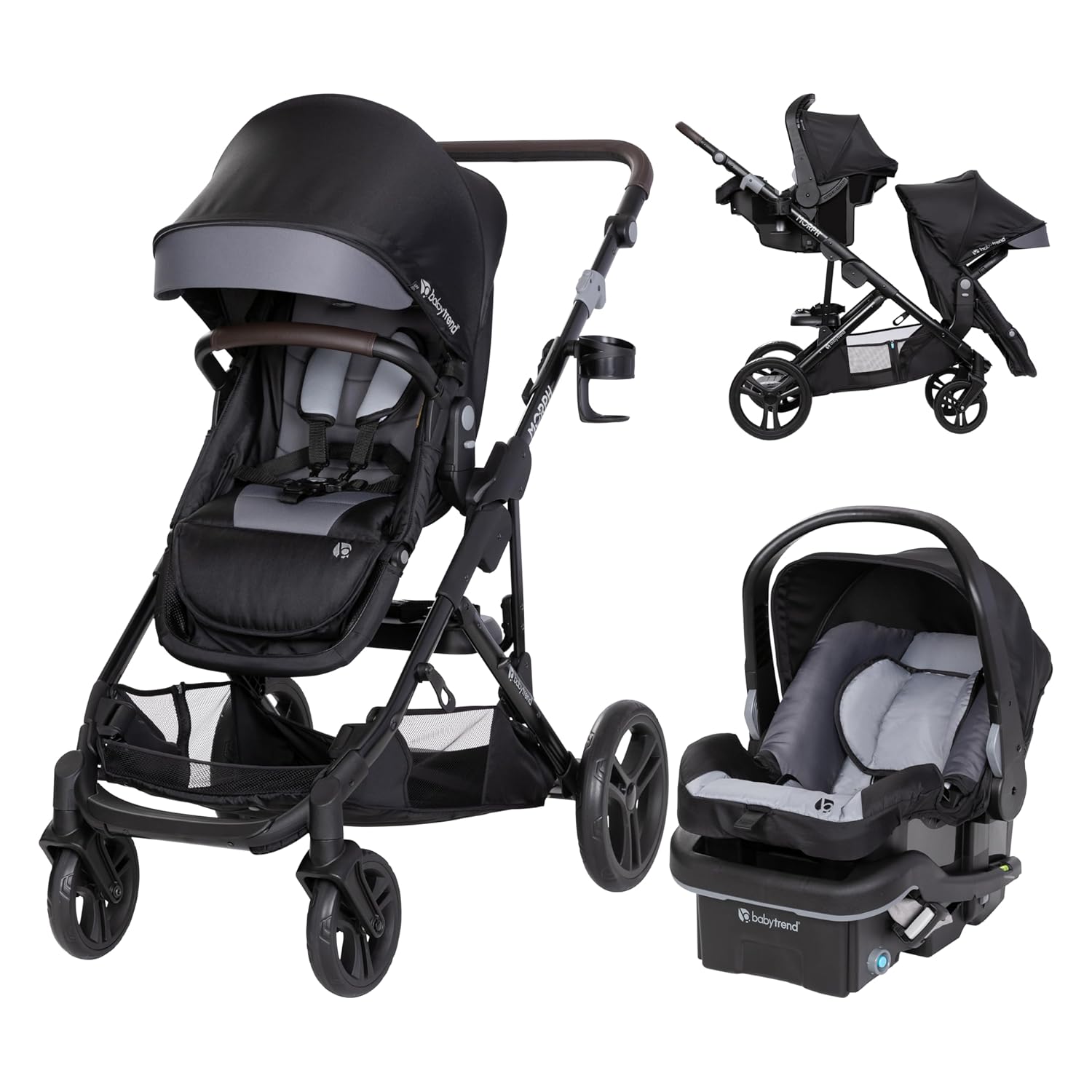 Read more about the article Baby Trend Morph Single to Double Modular Travel System, Black