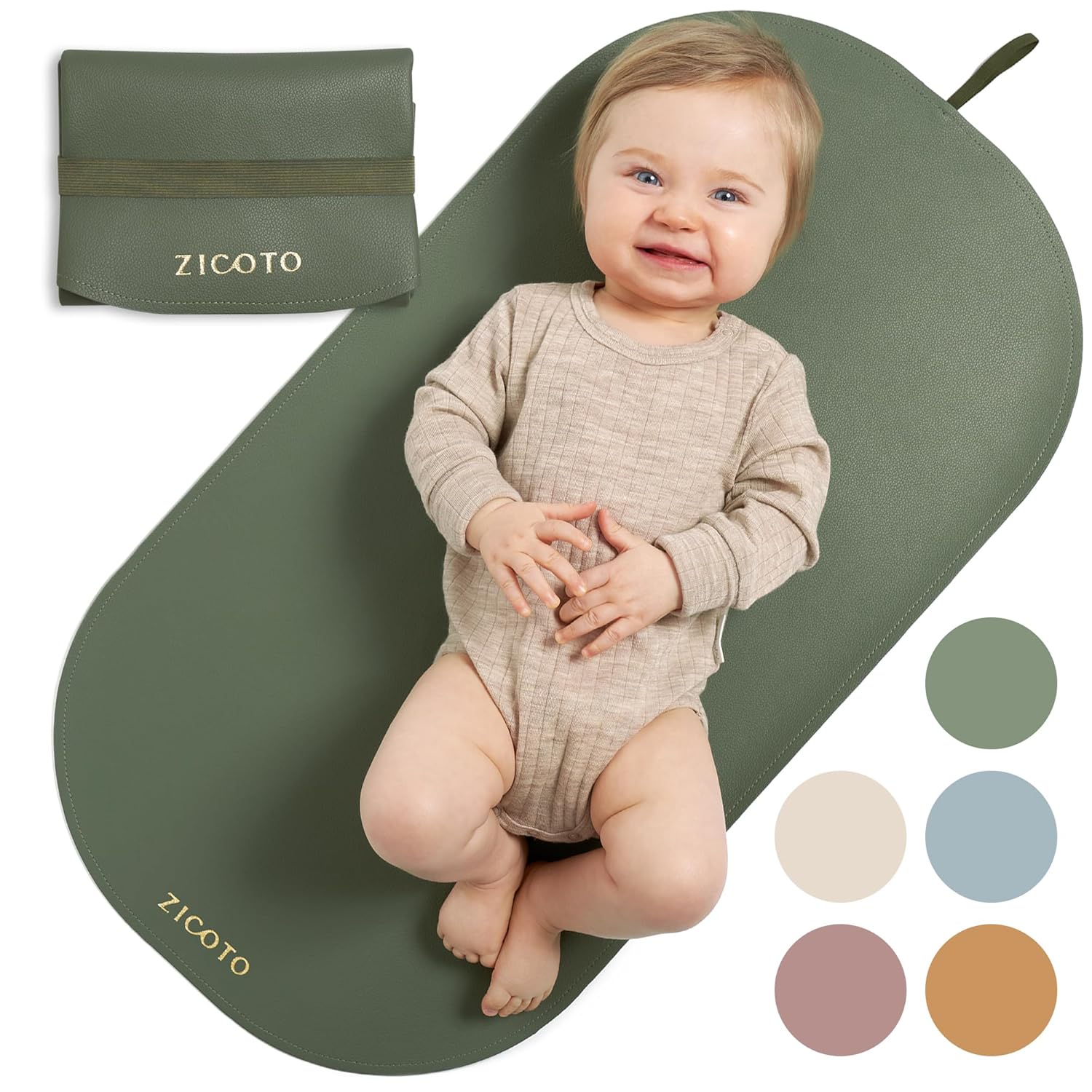 Read more about the article Beautiful Baby Diaper Changing Mat Made of Vegan Leather – Soft and Easy to Wipe Changing Pad for Travel or at Home Use – Lightweight and Foldable Mat That Perfectly Fits Into Any Diaper Bag