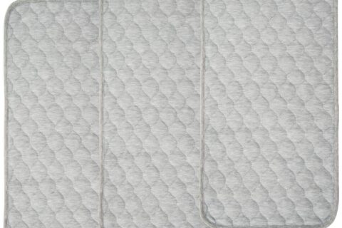 BlueSnail Quilted Thicker Waterproof Changing Pad Liners 3 Count(Gray 13” x 27”)