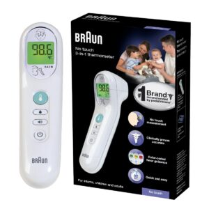 Read more about the article Braun No Touch 3-in-1 Thermometer, Measures Forehead, Liquid and Food Temps, Professional Accuracy and Color Coded Fever Guidance for Babies, Kids, Toddlers and Adults, FSA and HSA Eligible