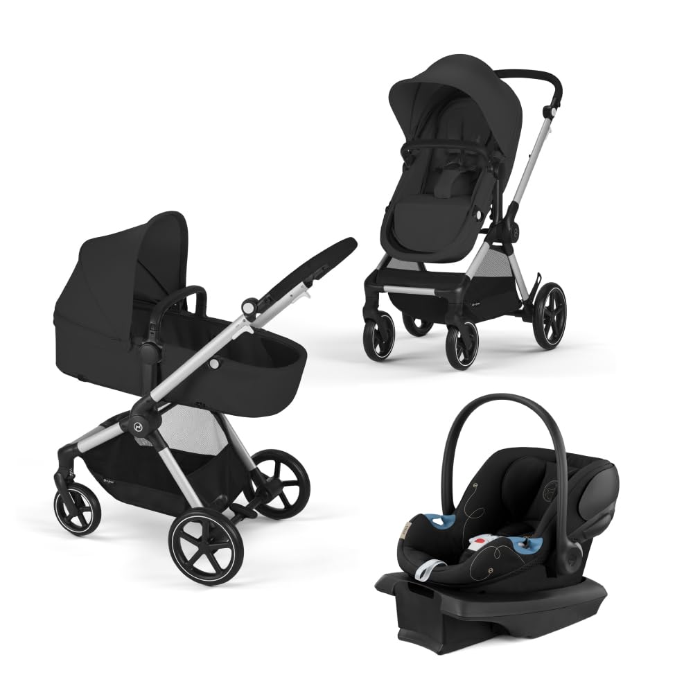 Read more about the article Cybex EOS 5-in-1 Travel System Stroller + Lightweight Aton G Infant Car Seat, Moon Black, Silver Frame