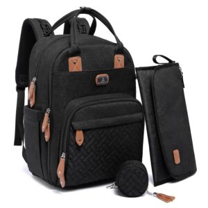 Read more about the article Dikaslon Diaper Bag Backpack with Portable Changing Pad, Pacifier Case and Stroller Straps, Large Unisex Baby Bags for Boys Girls, Multipurpose Travel Back Pack Moms Dads, Black