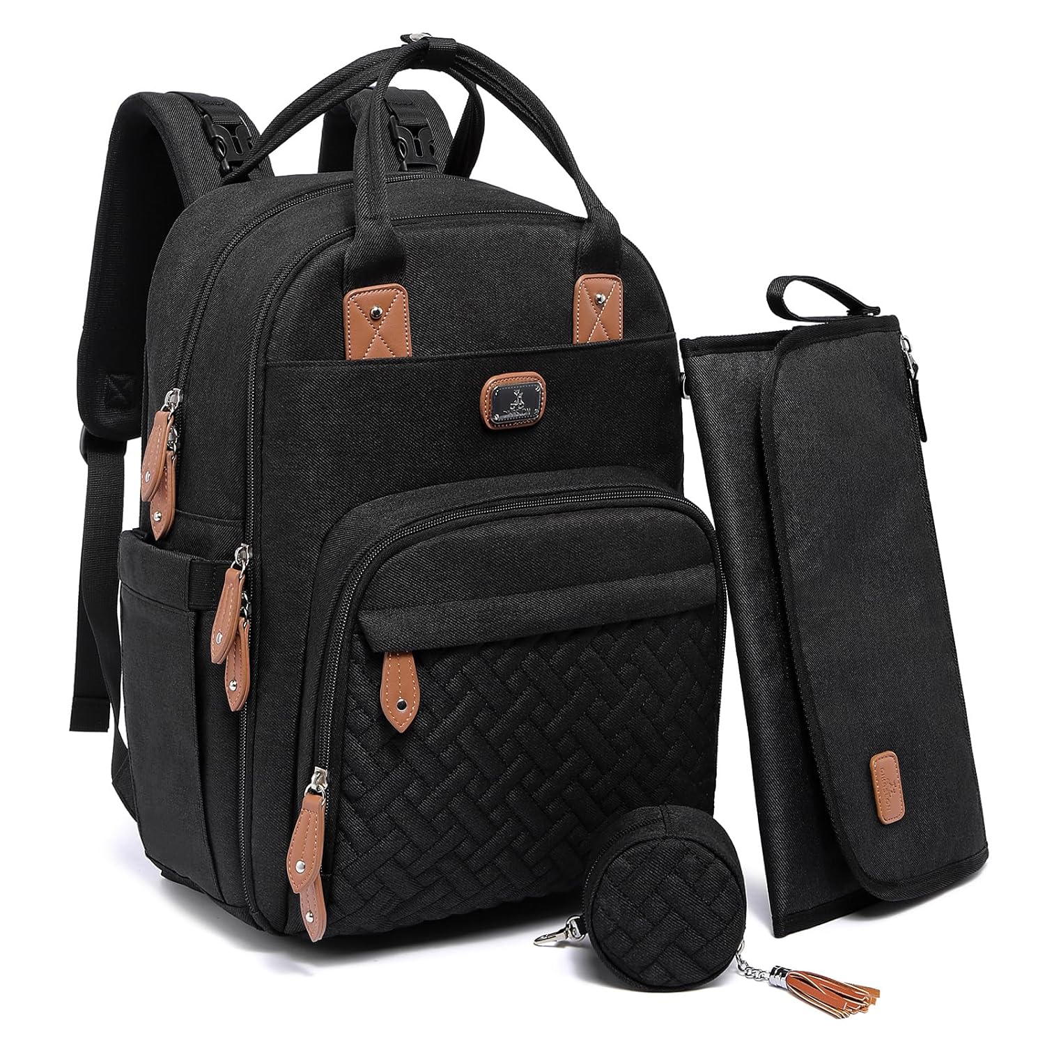 Read more about the article Dikaslon Diaper Bag Backpack with Portable Changing Pad, Pacifier Case and Stroller Straps, Large Unisex Baby Bags for Boys Girls, Multipurpose Travel Back Pack Moms Dads, Black