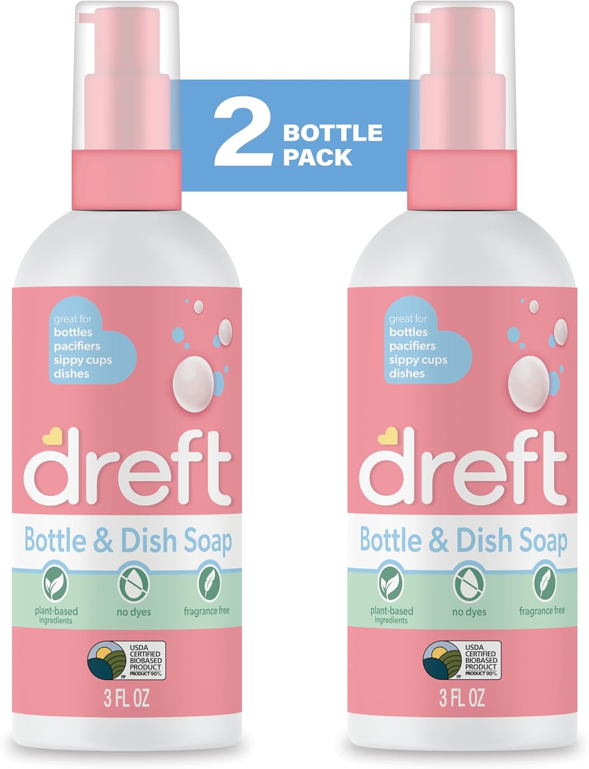 You are currently viewing Dreft Bottle and Dish Soap | Made to Clean Baby Bottles, Sippy Cups, Pacifiers, Breast Pumps, & More | Gently Removes Milk Film & Odors | Plant Based, Fragrance Free Dish Soap | 3 Fl Oz (Pack of 2)