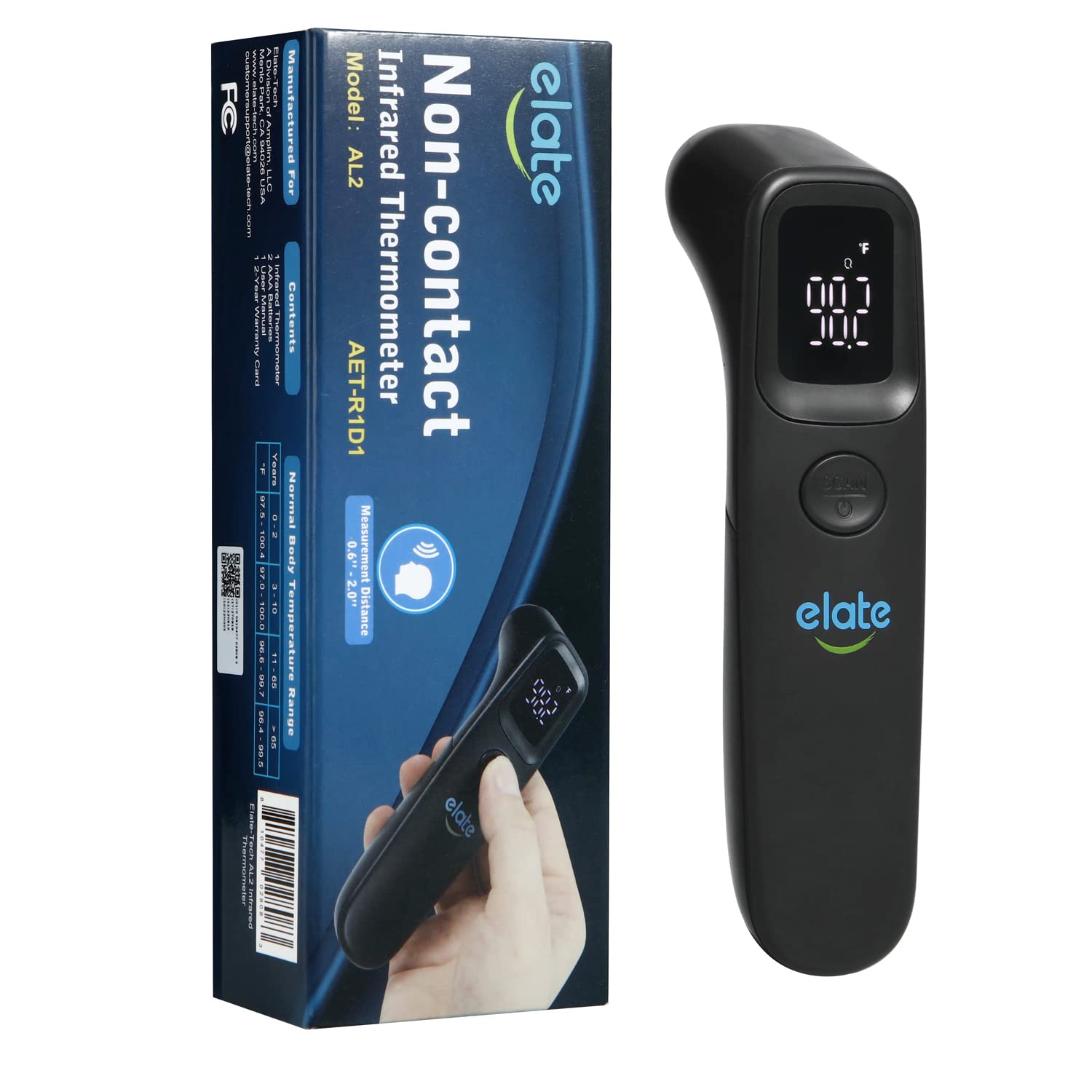 Read more about the article Elate Non-Contact Forehead Thermometer for Adults and Kids, No-Touch Digital Baby Thermometer for Infants/Newborns, Medical Grade, FSA HSA Eligible, Touchless Temporal Thermometer for Fever