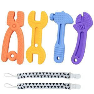 Read more about the article Haili Baby Teething Toys for 0-6 Months 6-12 Months, Freezer BPA Free Silicone Baby Molar Teether Chew Toys, Hammer Wrench Spanner Pliers Shape Baby Boy Toys