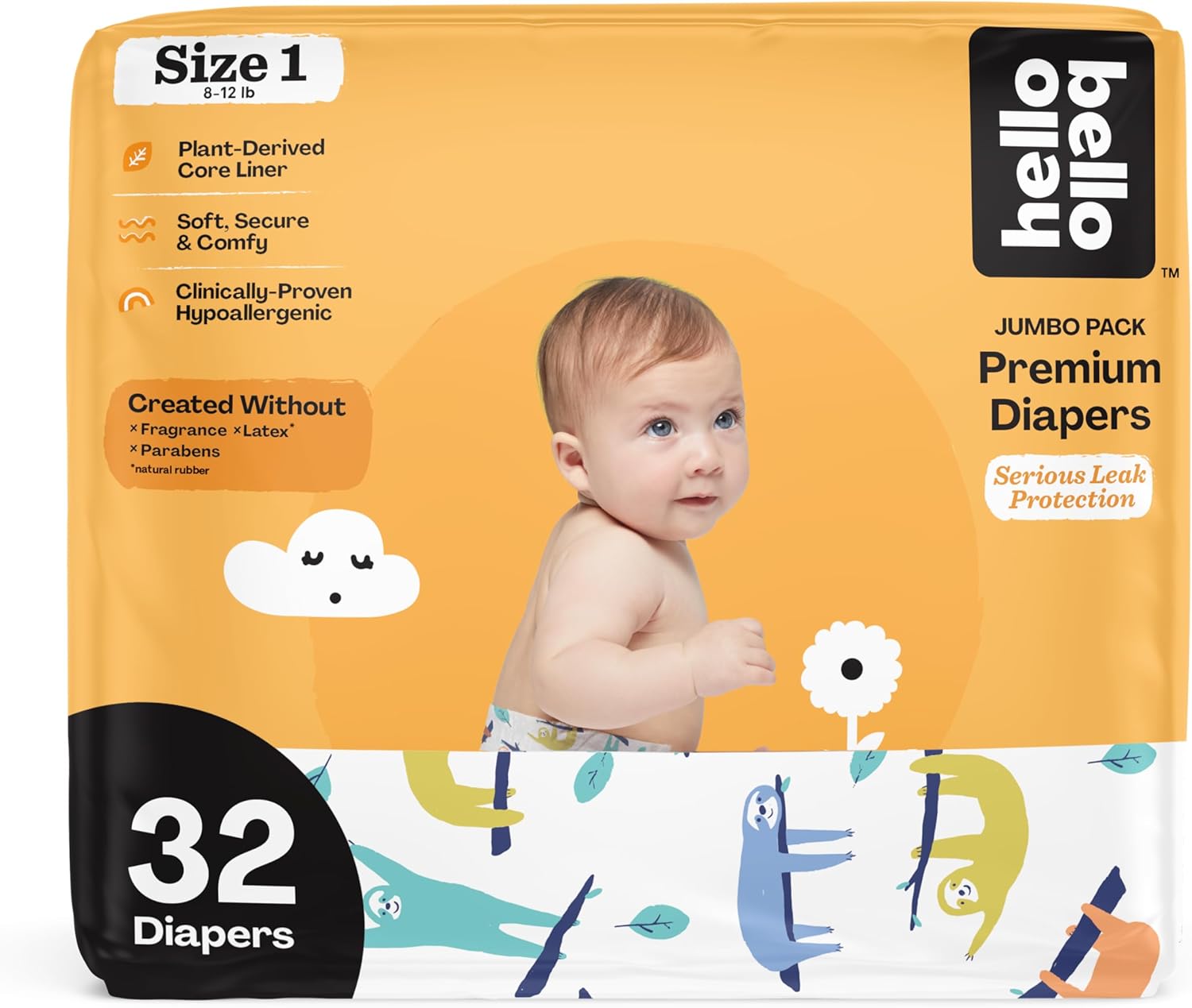 You are currently viewing Hello Bello Premium Baby Diapers Size 1 I 32 Count of Disposable, Extra-Absorbent, Hypoallergenic Baby Diapers with Snug and Comfort Fit I Sleepy Sloth