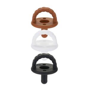 Read more about the article Itzy Ritzy Silicone Pacifiers for Newborn – Sweetie Soother Pacifiers Feature Collapsible Handle & Two Air Holes for Added Safety For Ages Newborn and Up, Coffee & Cream Set of 3 in White, Tan & Brown