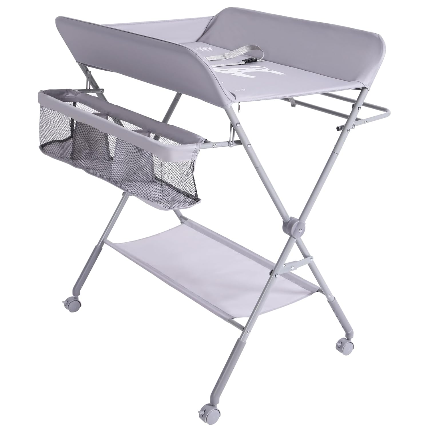 You are currently viewing Karaok Baby Changing Table with Wheels, Portable Diper Changing Station with 4-Level Height Adjustment & Storage Rack for Newborn, Infant(Light Grey)