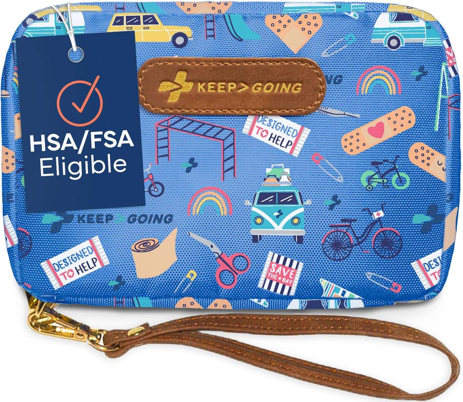 Read more about the article KeepGoing Kids First Aid Kit – 130 Pc. Kit for Car, Home, Purse & Diaper Bag – Latex-Free Bandages – TSA-Approved Travel Size