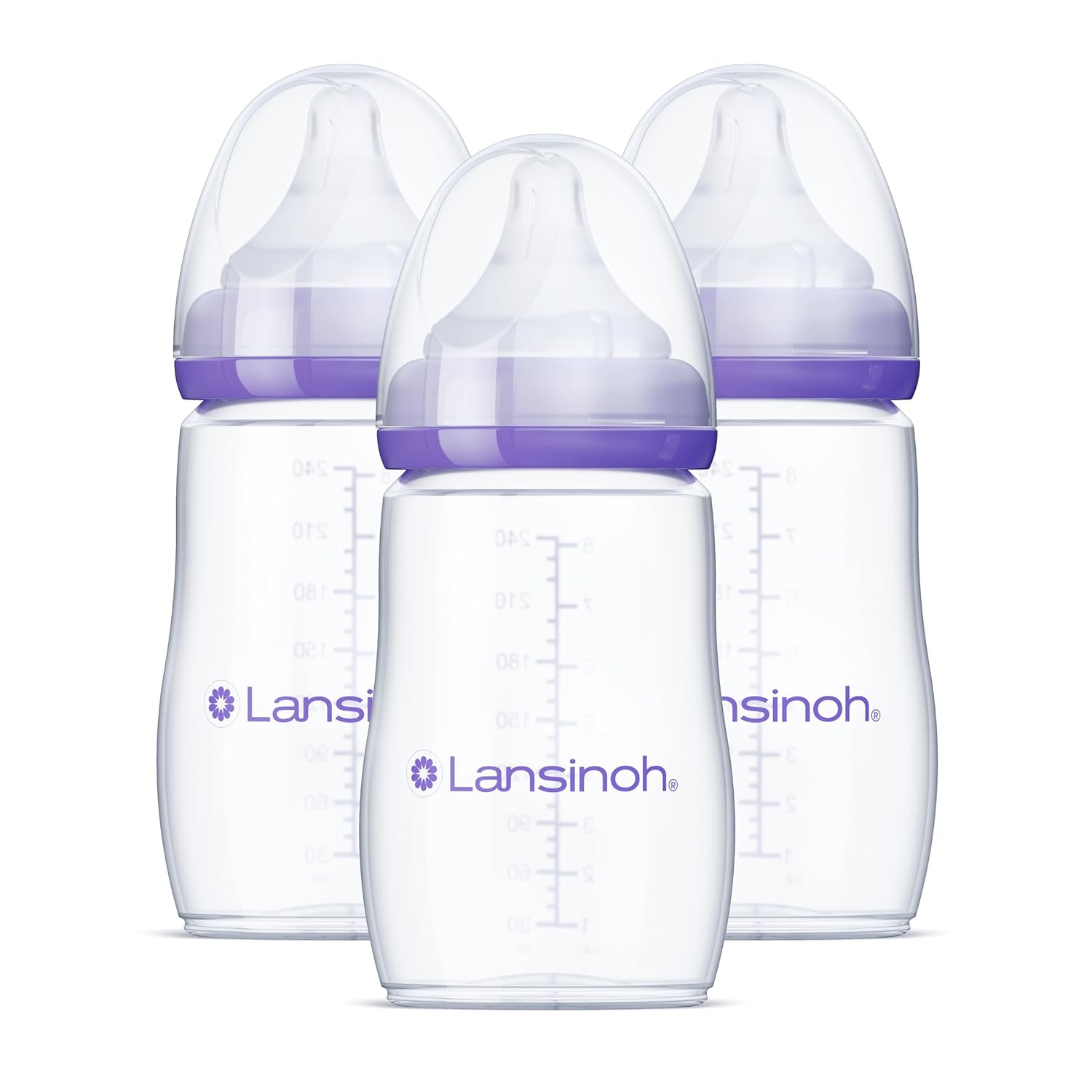 Read more about the article Lansinoh Anti-Colic Baby Bottles for Breastfeeding Babies, 8 Ounces, 3 Count, Includes 3 Medium Flow Nipples, Size M