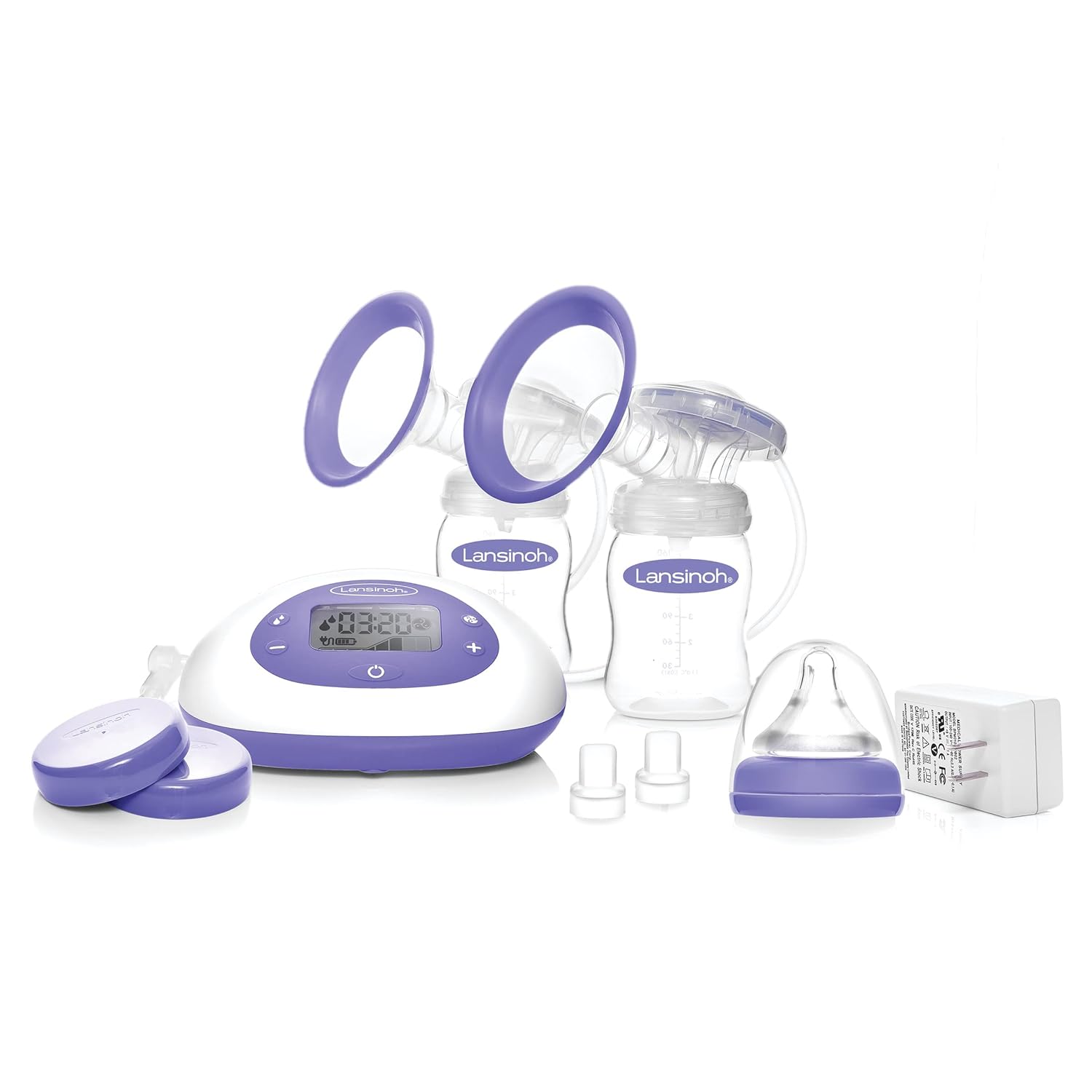 You are currently viewing Lansinoh Signature Pro Double Electric Breast Pump, Portable Breast Pump, 3 Power Options, LCD Display, Includes Breast Pump Bag, 25mm Breast Pump Flanges and 2 Lansinoh Baby Bottles (pack of 1)