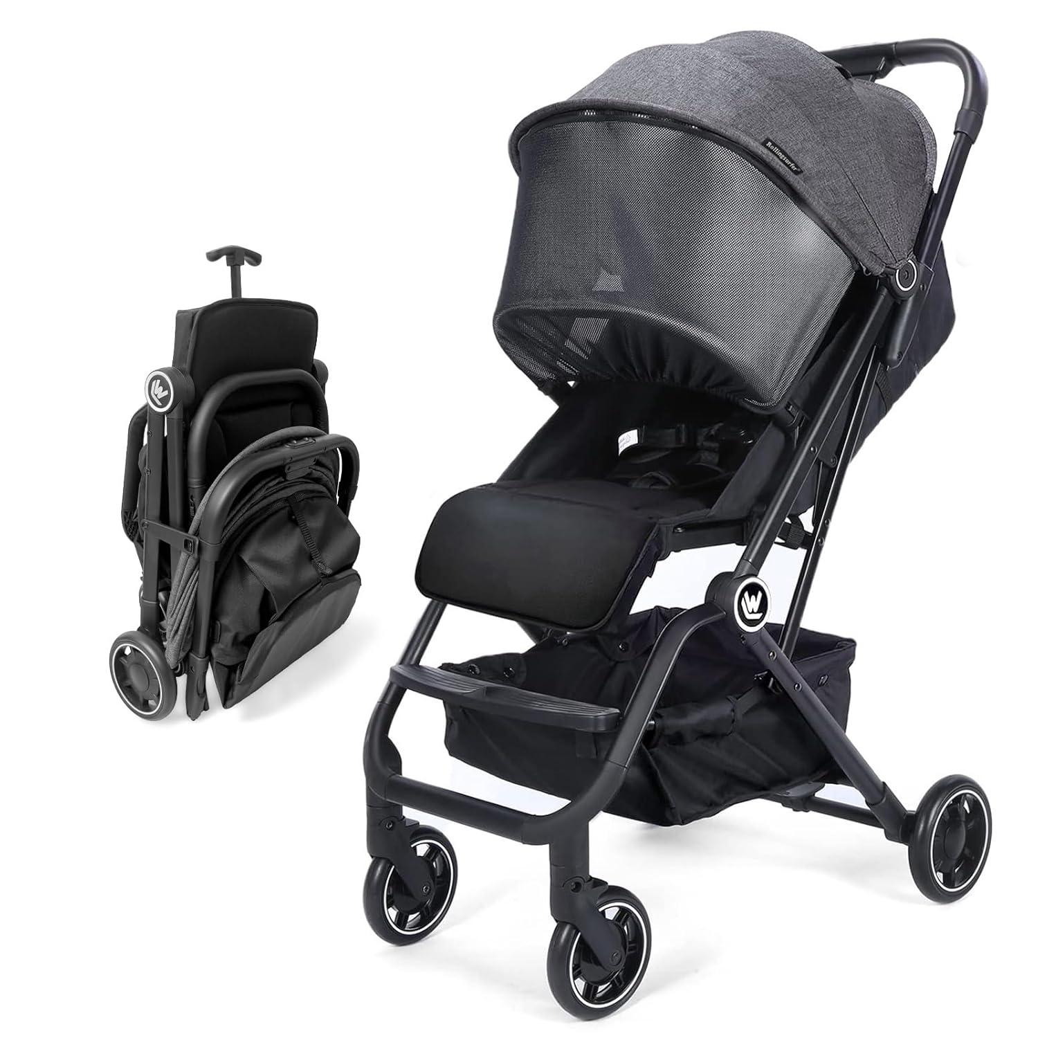 Read more about the article Lightweight Baby Stroller, Compact Travel Stroller with Sleep Shade, Oversize Basket, One Hand Easy Foldable Stroller for Airplane Travel and More