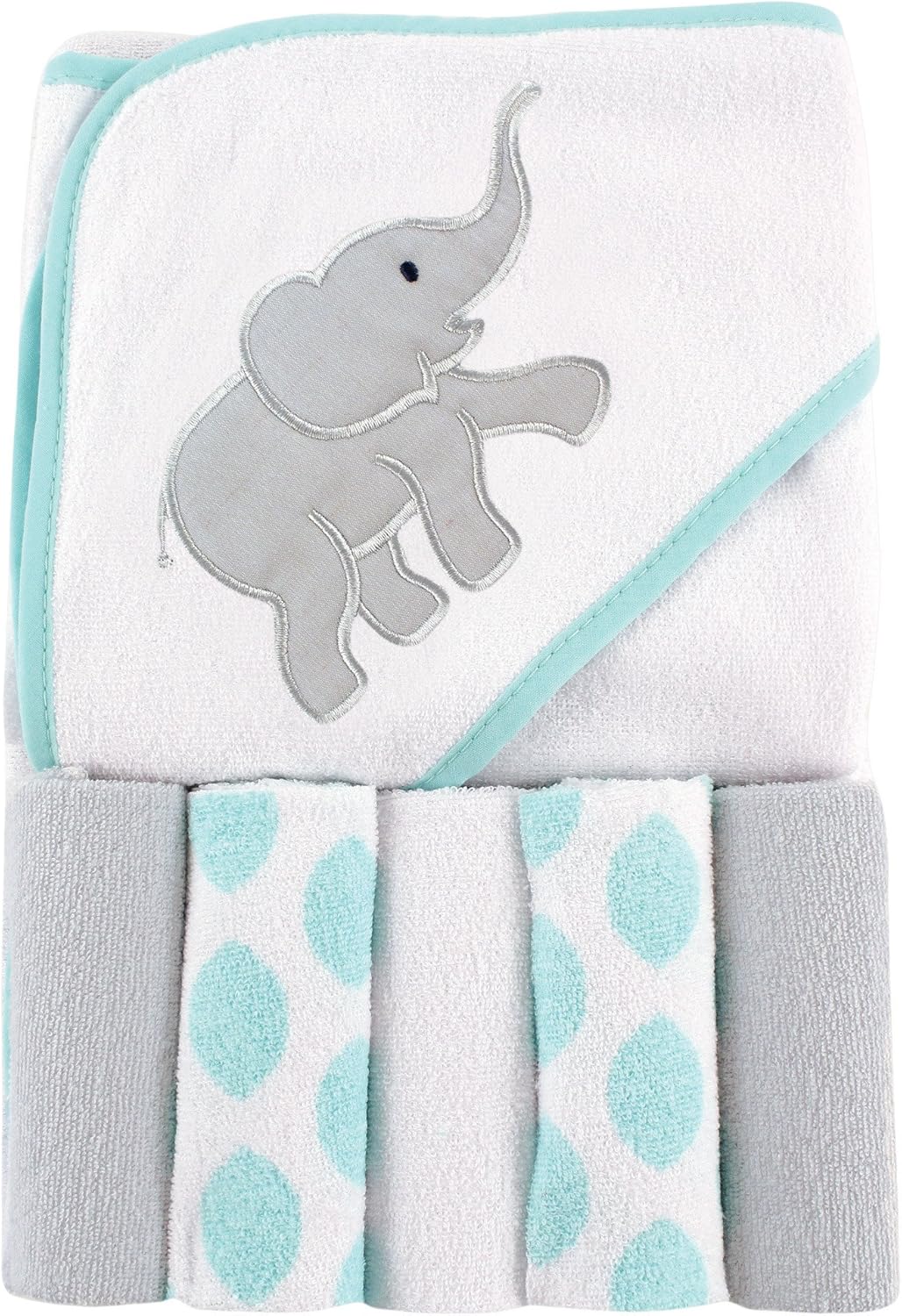 Read more about the article Luvable Friends Unisex Baby Hooded Towel with Five Washcloths, Cotton,Polyester,Ikat Elephant, One Size