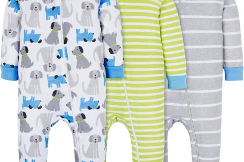 Onesies Brand baby-boys 3-pack Snug Fit One-piece Cotton Pajamas