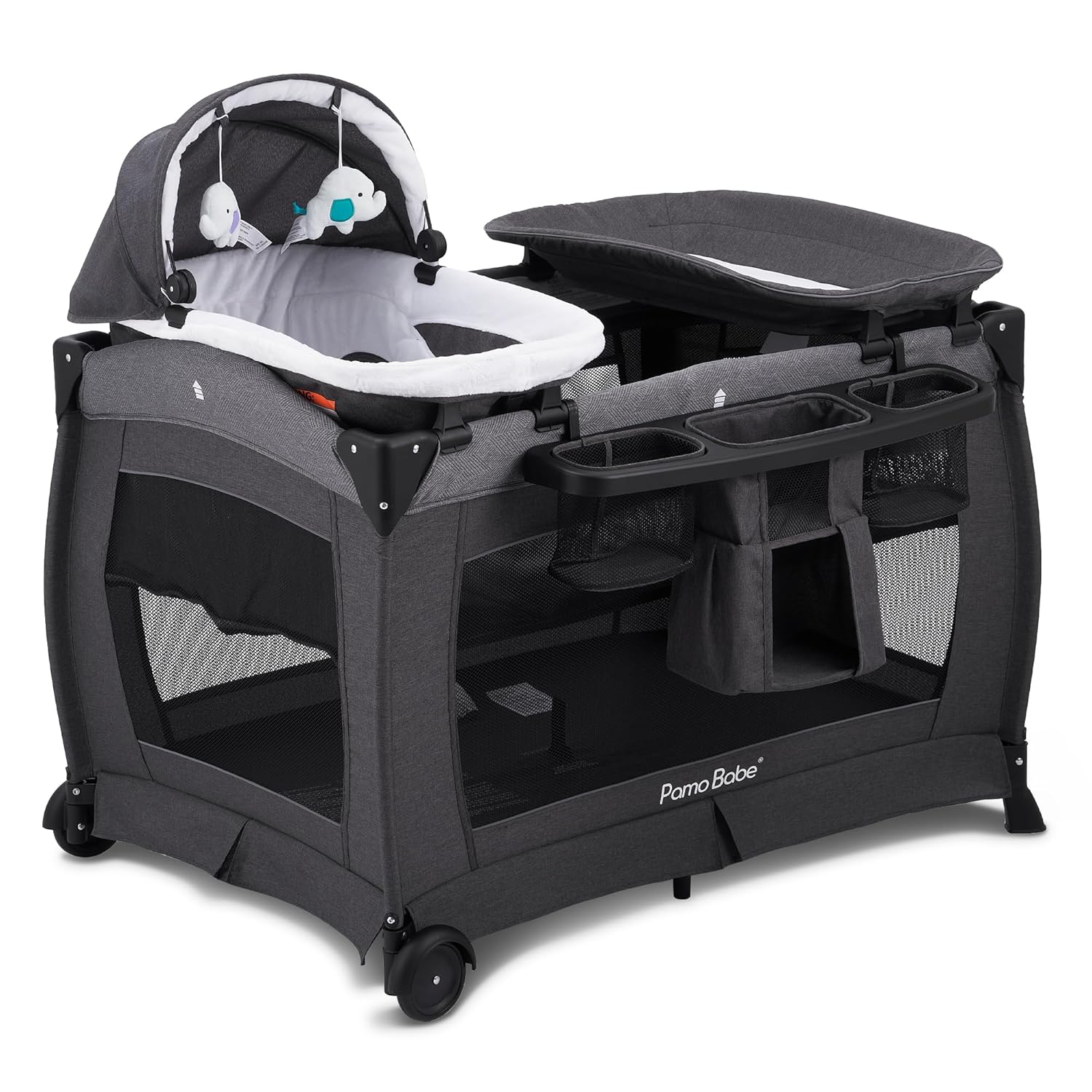 Read more about the article Pamo Babe Deluxe Nursery Center, Foldable Playard for Baby & Toddler, Bassinet, Mattress, Changing Table for Newborn(Black)