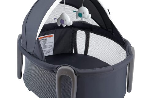 Pamo babe Portable Bassinet and Play Space On-The-Go Baby Dome with Toys and Canopy Travel Crib for Newborn