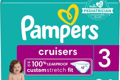 Pampers Cruisers Diapers - Size 3, 84 Count, Disposable Active Baby Diapers with Custom Stretch