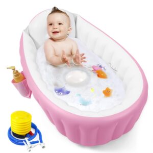 Read more about the article PandaEar Baby Inflatable Bathtub, Portable Travel Baby Infant Bath Tub Toddler Bathtub with Air Pump, Foldable Non-Slip Shower Basin Mini Air Swimming Pool for Newborn (Pink)