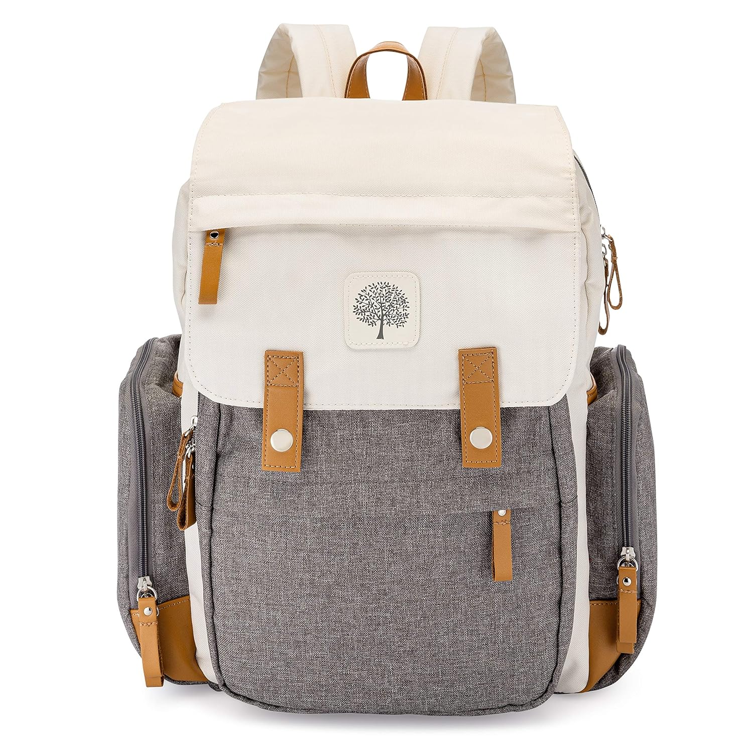 Read more about the article Parker Baby Diaper Backpack – Large Diaper Bag with Insulated Pockets, Stroller Straps and Changing Pad -“Birch Bag” – Cream