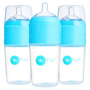 Read more about the article PopYum 9 oz Blue Anti-Colic Formula Making/Mixing/Dispenser Baby Bottles, 3-Pack with #2 Medium Flow Nipples, 260 ml, BPA-Free, Natural Latch