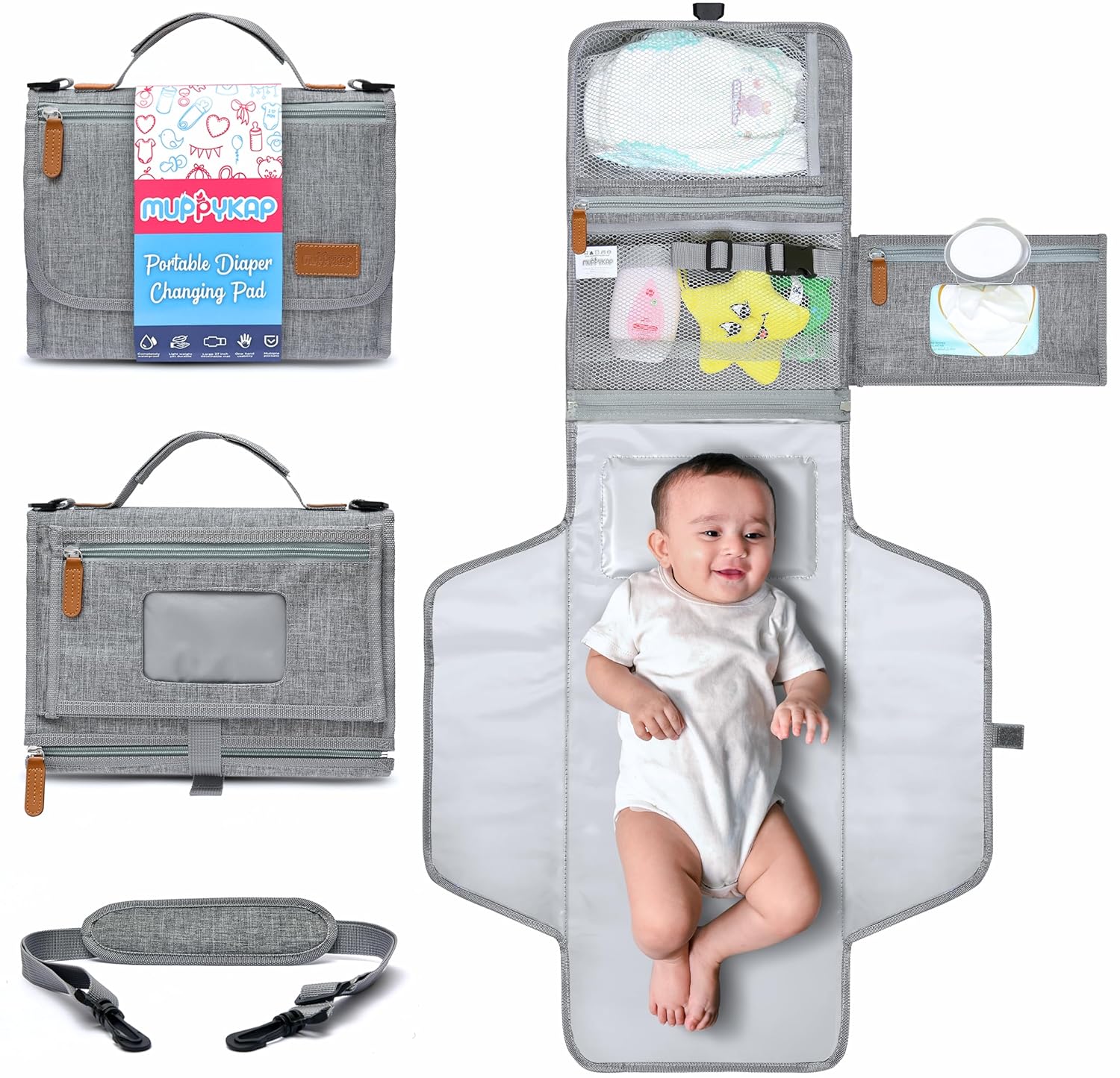 You are currently viewing Portable Changing Pad with Shoulder Strap – Detachable Travel Changing Pad – Baby Shower Gifts – Fully Padded & Lightweight – Baby Boy Gifts – Diaper Changing Pad – Changing Mat 27″x22″