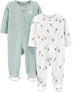 Read more about the article Simple Joys by Carter’s Baby 2-Way Zip Thermal Footed Sleep and Play, Pack of 2