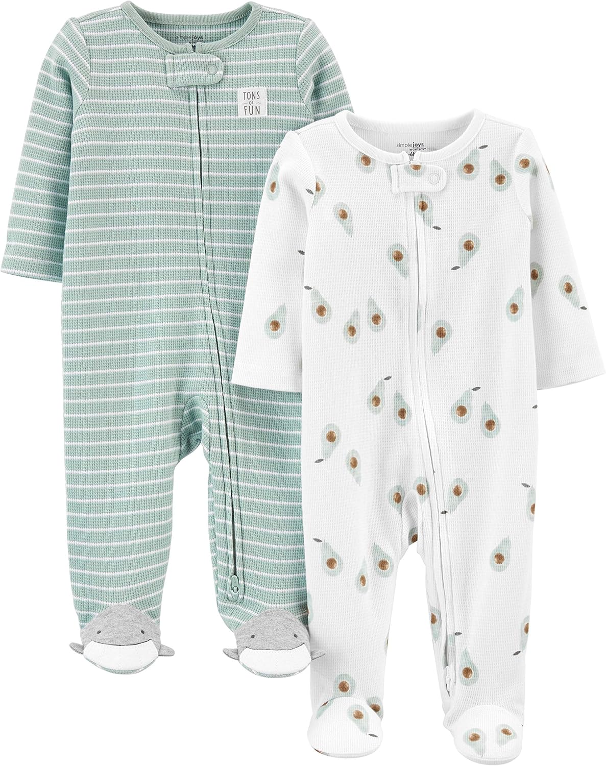 Read more about the article Simple Joys by Carter’s Baby 2-Way Zip Thermal Footed Sleep and Play, Pack of 2