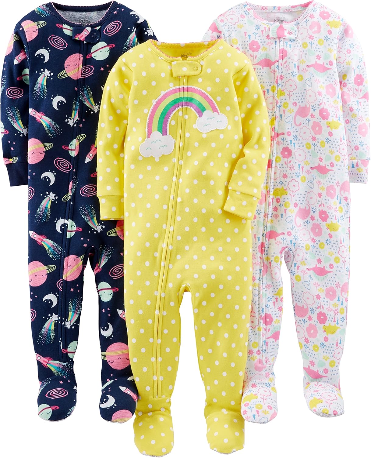 You are currently viewing Simple Joys by Carter’s Girls’ 3-Pack Snug Fit Footed Cotton Pajamas