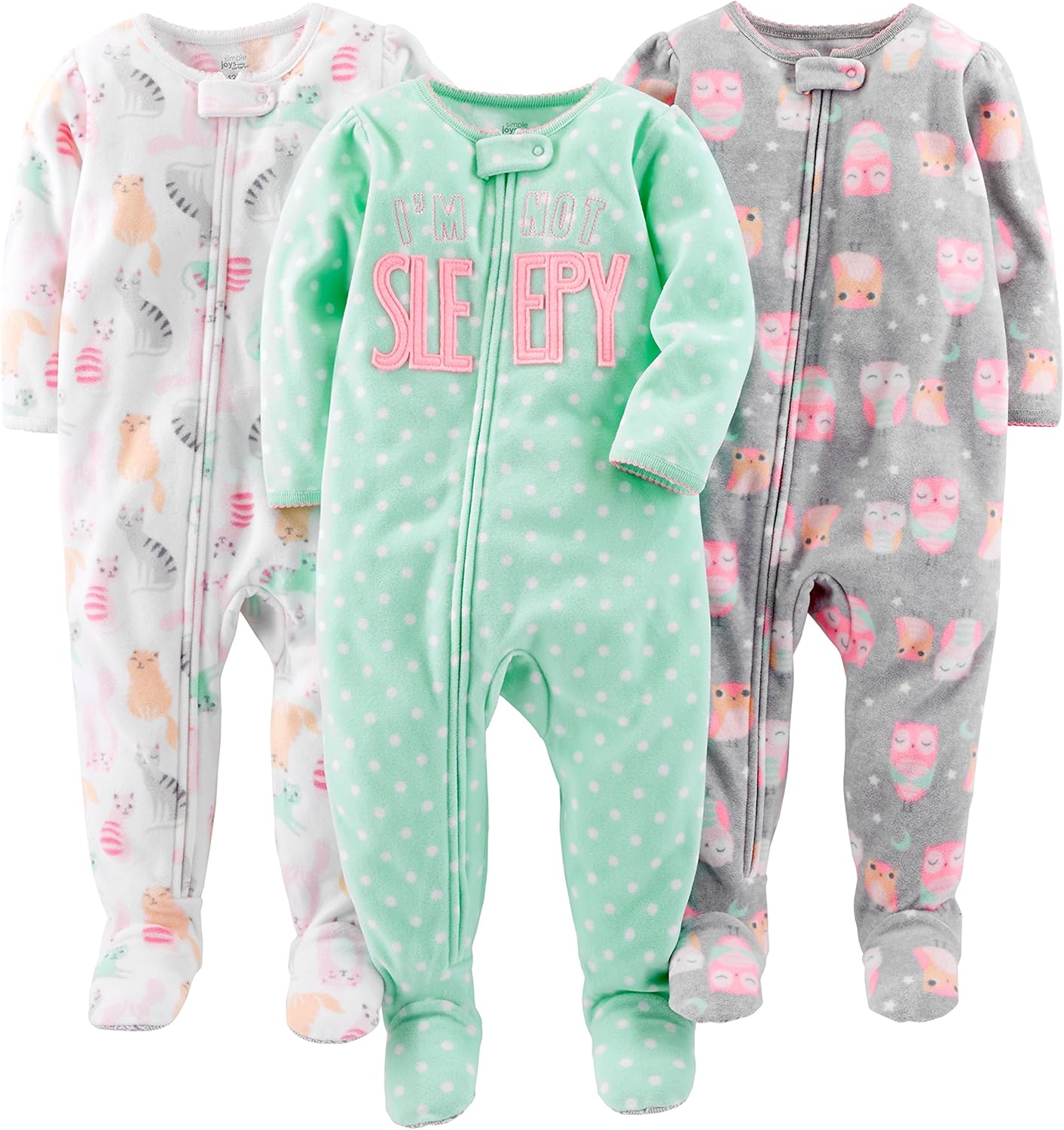 You are currently viewing Simple Joys by Carter’s Toddlers and Baby Girls’ Loose-Fit Flame Resistant Fleece Footed Pajamas, Pack of 3