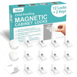 Read more about the article Skyla Homes Magnetic Cabinet Locks Baby Proofing Child Safety – The Safest Quickest and Easiest Multi-Purpose 3M Adhesive Child Proof Latches, No Screws or Tools Needed (12 Pack)