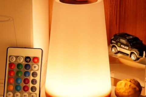 THAUSDAS Night Light, Dimmable Touch Lamp for Bedroom, Portable Table Bedside Lamp, 5 Brightness 13 RGB Colors, Night Lights for Baby Nursery Bathroom