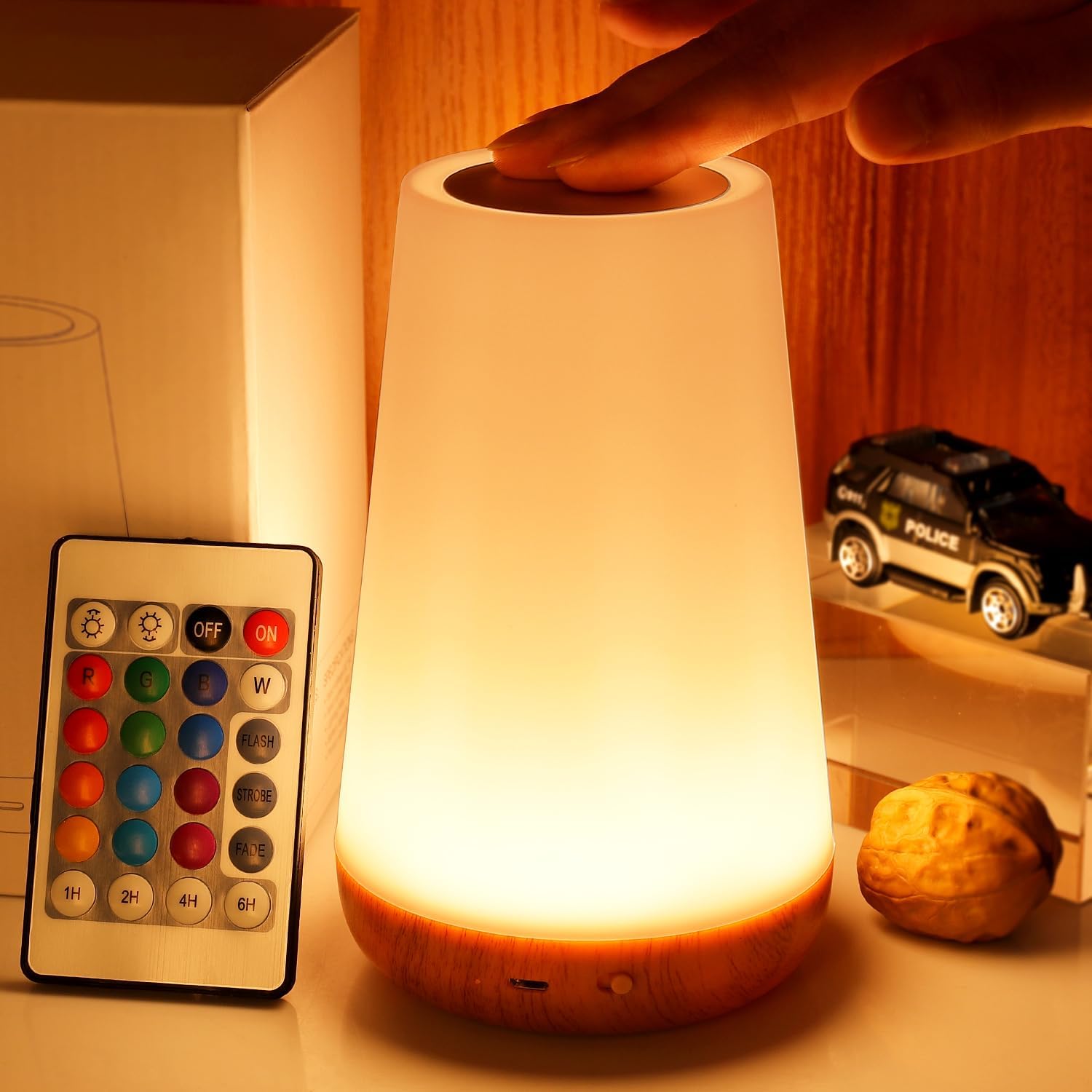 Read more about the article THAUSDAS Night Light, Dimmable Touch Lamp for Bedroom, Portable Table Bedside Lamp, 5 Brightness 13 RGB Colors, Night Lights for Baby Nursery Bathroom