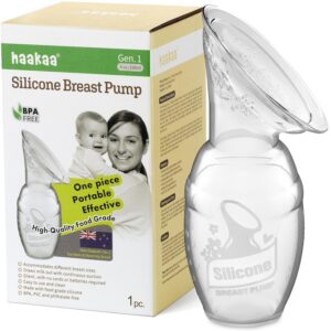 Read more about the article haakaa Manual Breast Pump for Breastfeeding, Silicone, Clear 4oz/100ml