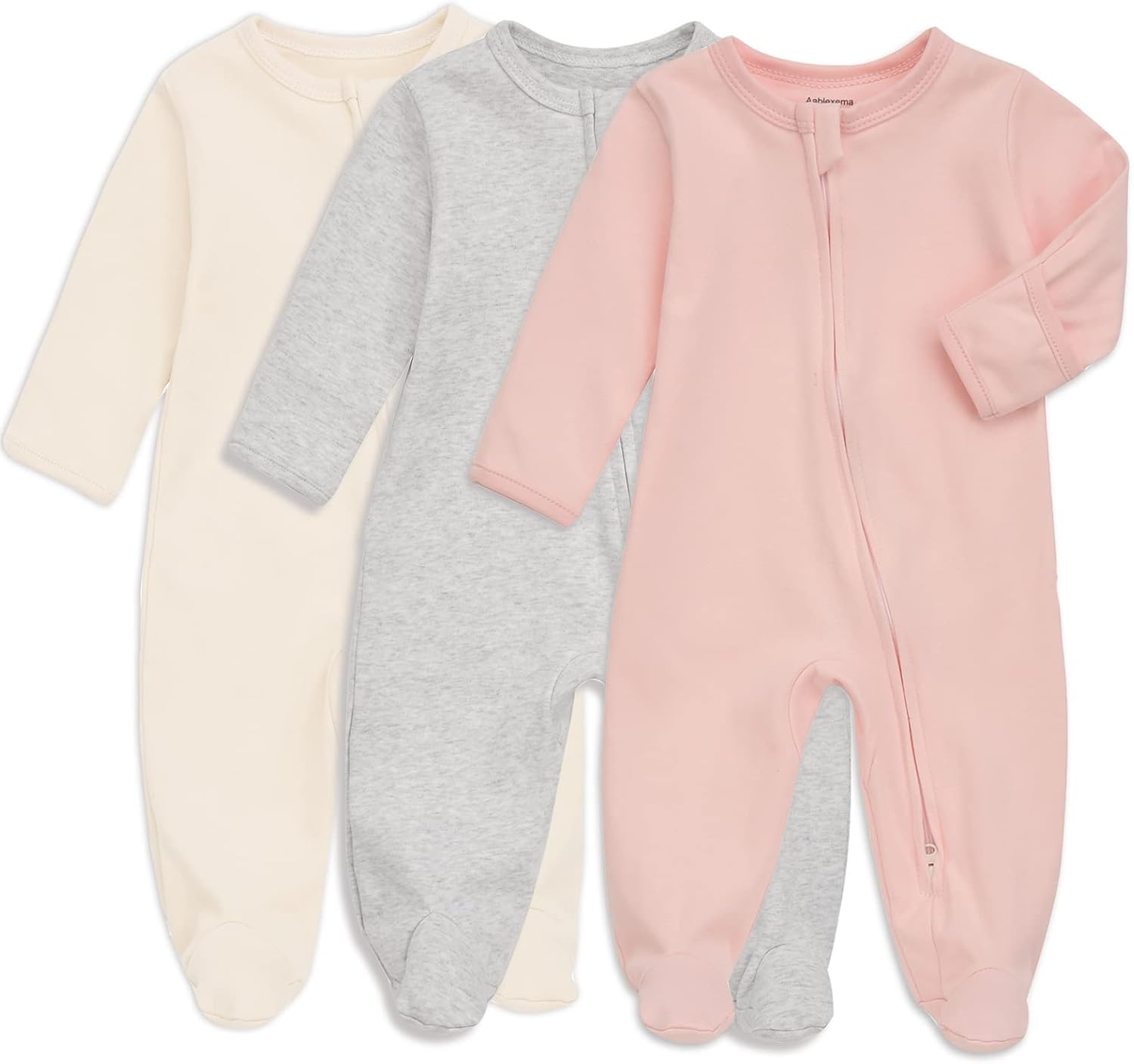 Read more about the article Aablexema Baby Footie Pajama with Mitten Cuffs, Double Zipper Infant Cotton clothes Sleeper Pjs, Footed Sleep Play