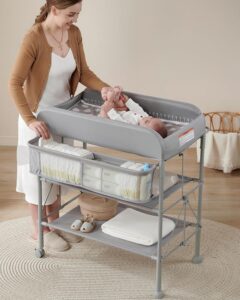 Read more about the article BEKA Diaper Changing Station, Portable Changing Table for Baby, Waterproof, Folding Portable Changing Station, Adjustable Height w/Organizer, Mobile Nursery Diaper Changing Table for Baby, Newborn