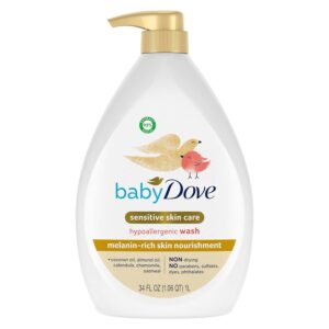 Read more about the article Baby Dove Sensitive Baby Wash Melanin-rich Skin Nourishment For Baby Bath Time Tear-Free and Hypoallergenic 34 oz